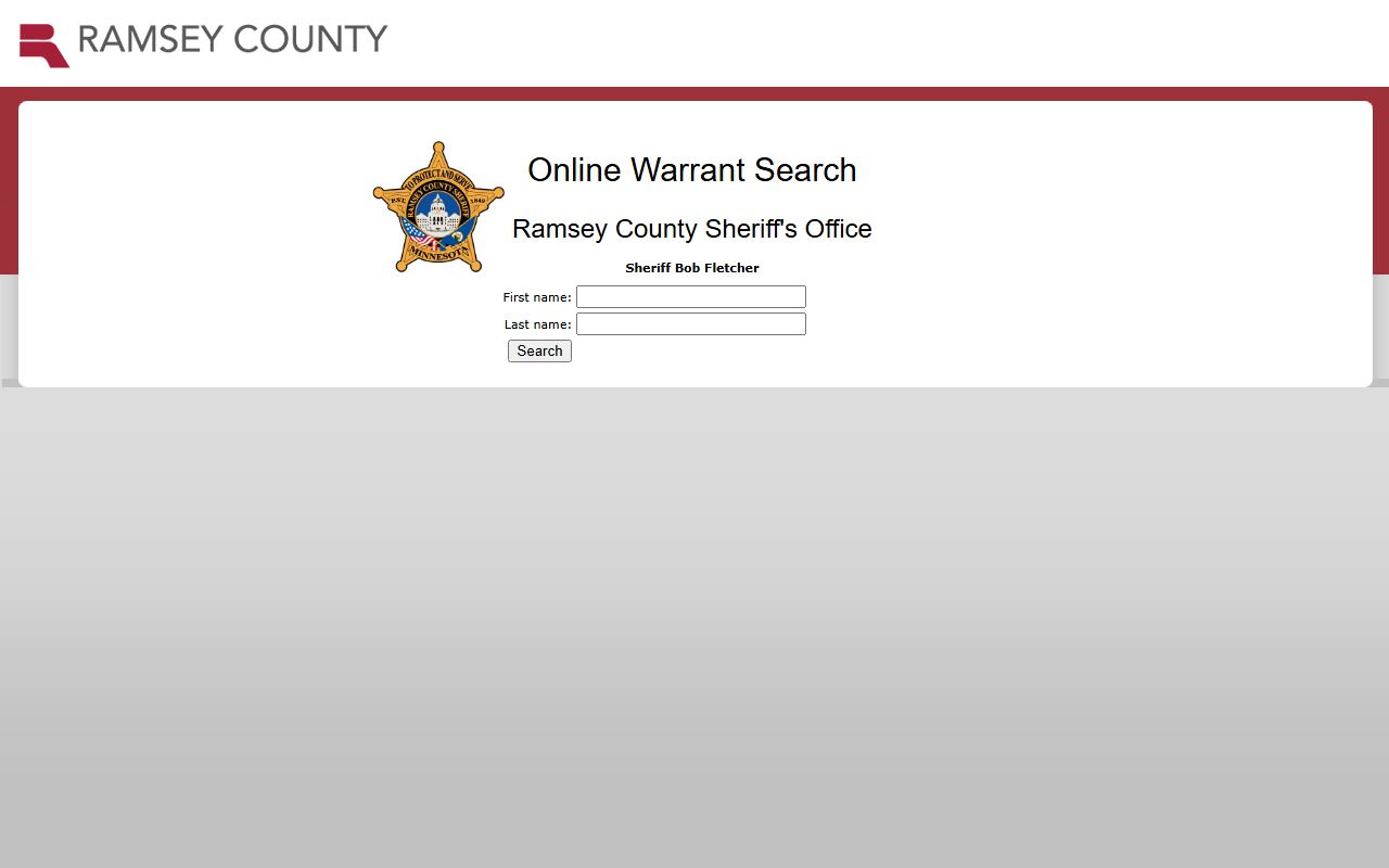 Ramsey County warrant search online form