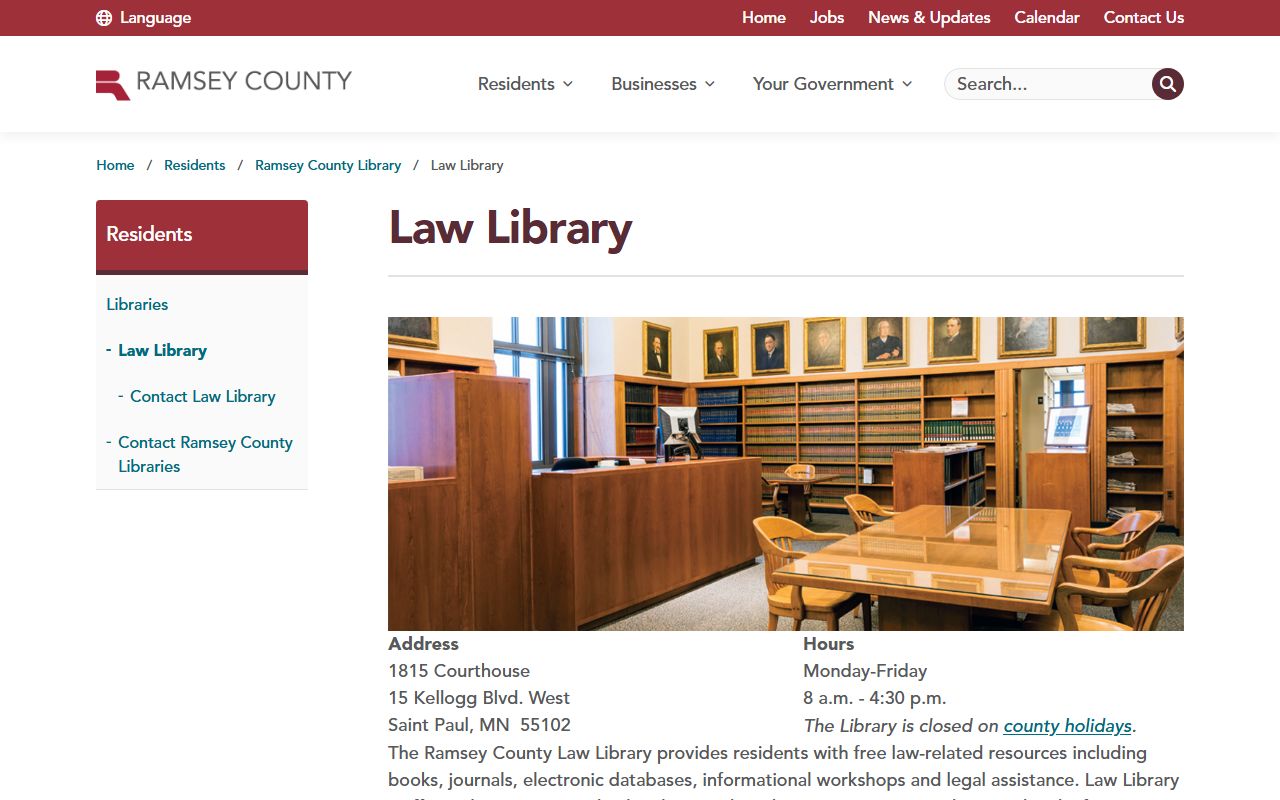 Ramsey County marriage and divorce records Law Library page