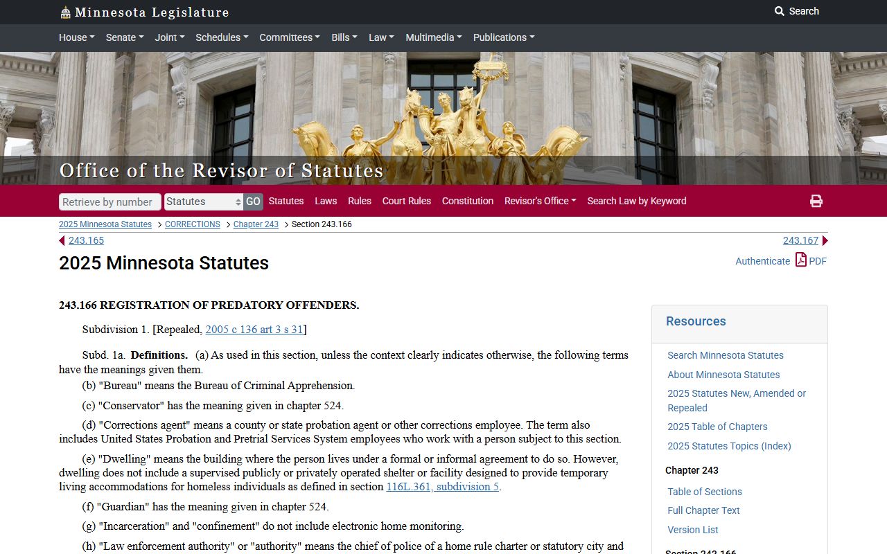 Ramsey County probate records predatory offender statute