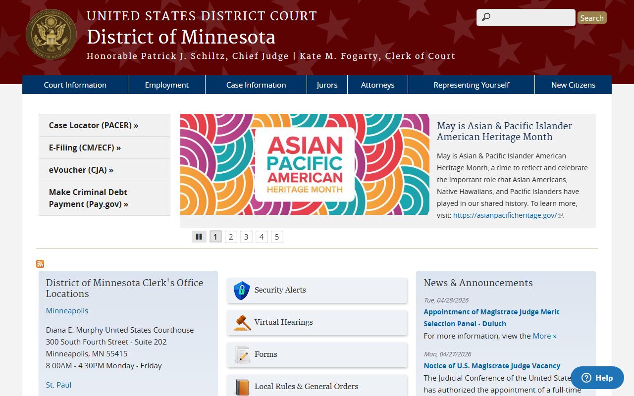 Ramsey County public records U.S. District Court for the District of Minnesota