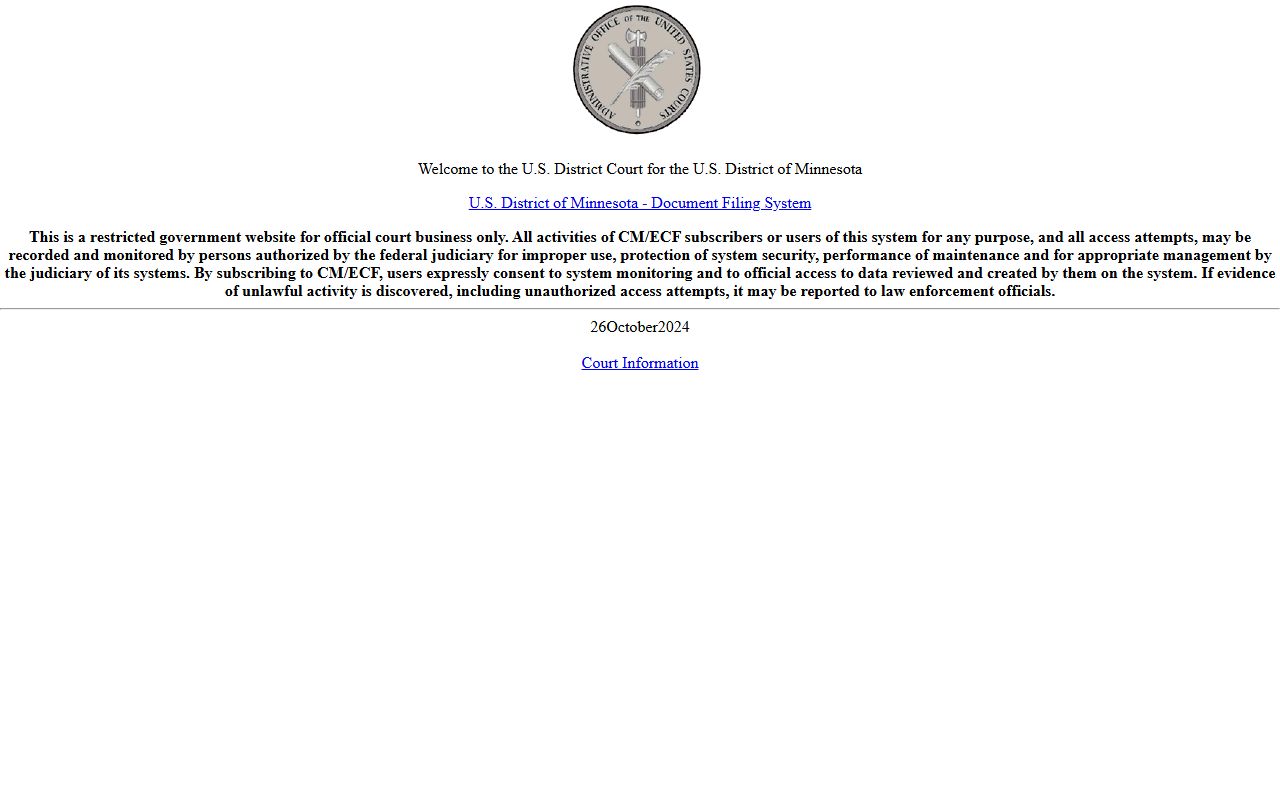 Ramsey County public records federal CM/ECF login